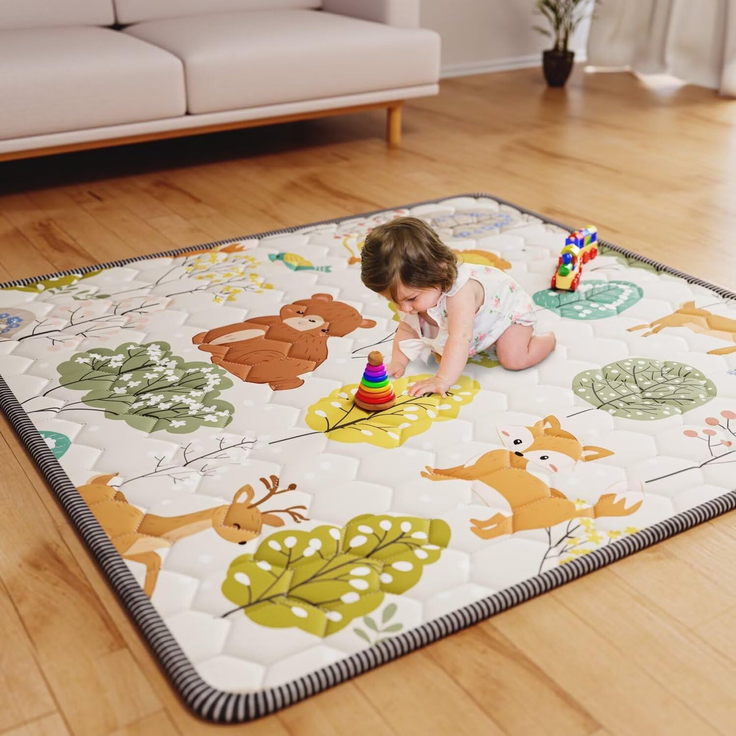 Waterproof Fox Baby Play Mat - Non-Slip Cushioned Fun!