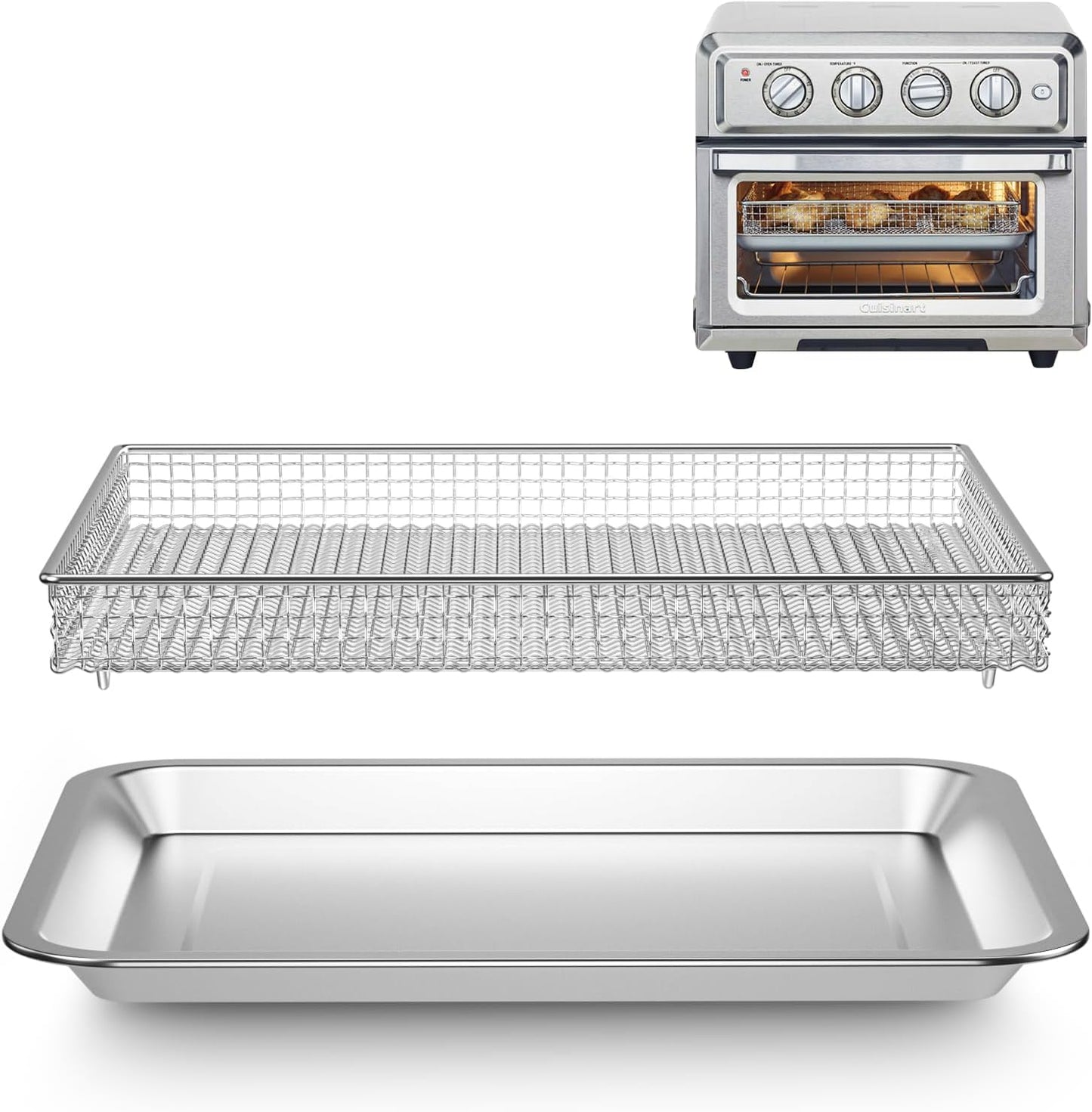 TOENMAN Stainless Steel Air Fryer Tray - Cuisinart Compatible