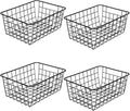 LeleCAT Wire Baskets with Handles - Set of 4 Stylish Storage