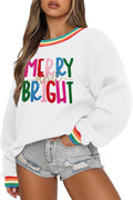 Women Crewneck Sweatshirt Oversized Pullover - Soft Fleece Top