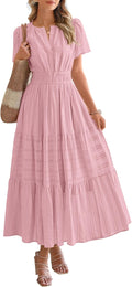 BTFBM Womens Summer Midi Maxi Dress - Lightweight V Neck Boho