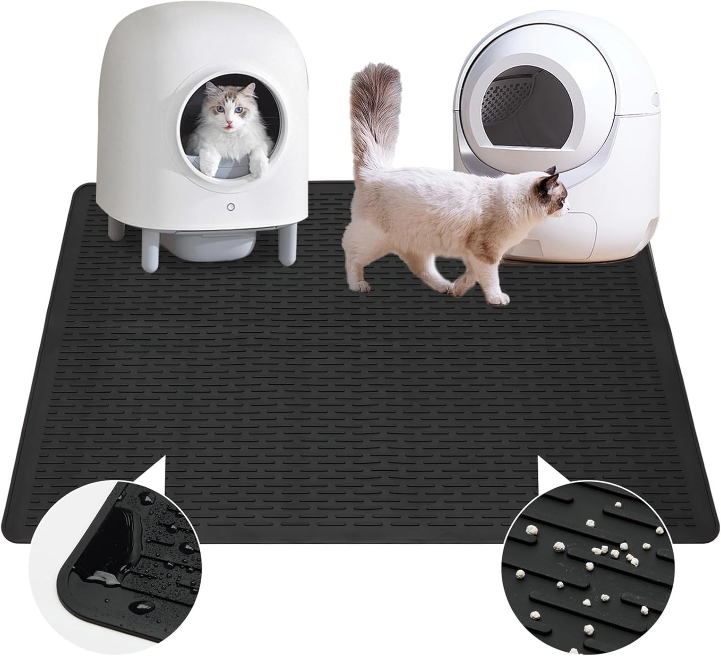 XL Cat Litter Mat 39x27in Waterproof Easy to Clean Rubber Mat
