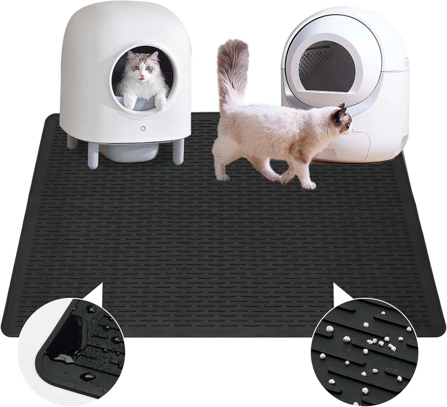 XL Cat Litter Mat 39x27in Waterproof Easy to Clean Rubber Mat