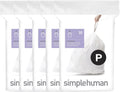 simplehuman Code P 100 Count Custom Fit Drawstring Liners - Durable