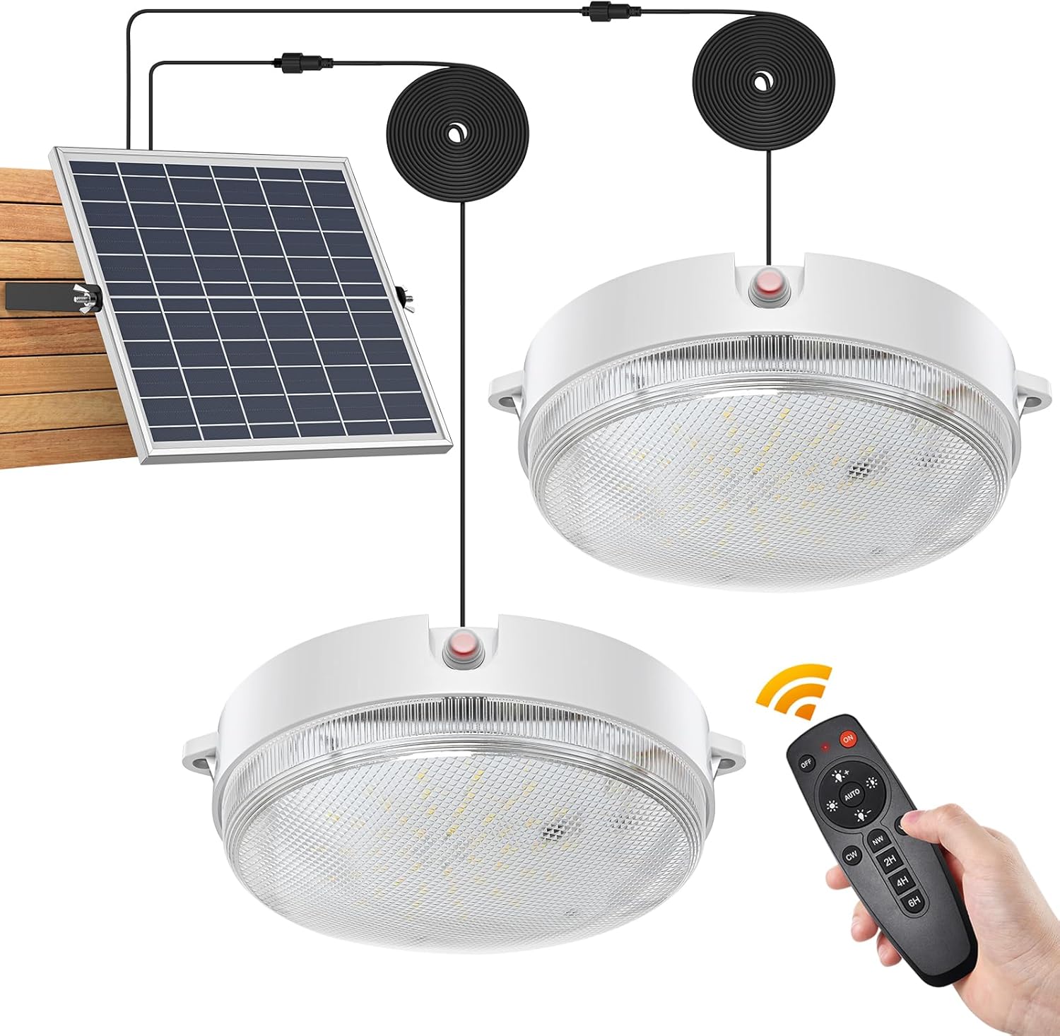 Solar Ceiling Lights Indoor Outdoor 2 Pack for Home & Shed