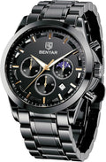 BY BENYAR Mens Analog Quartz Chronograph Watch - Elegant Everyday