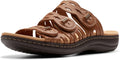 Clarks Women's Laurieann Ruby Red Leather Flat Sandal - Cushioned