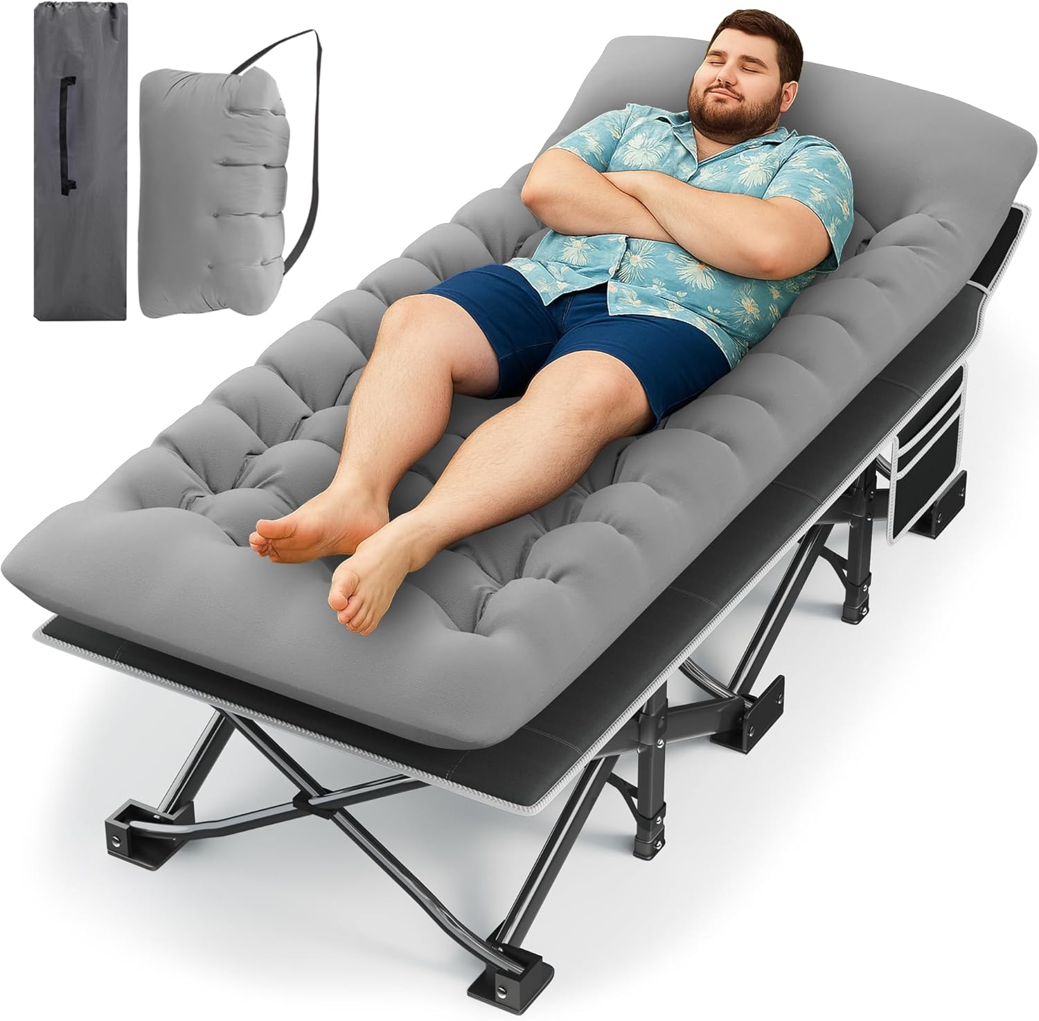 HABUTWAY Camping Cot with Mattress for Comfortable Sleep