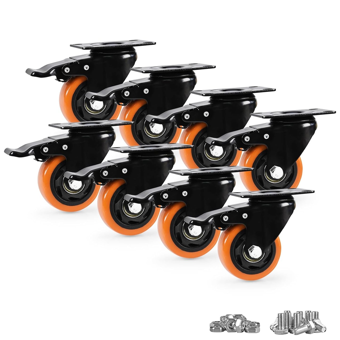 Heavy Duty 3 Inch Caster Wheels Set of 8 for Easy Mobility