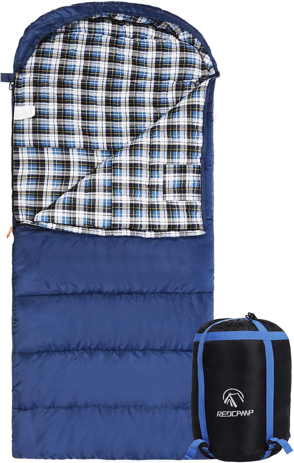 REDCAMP Flannel Sleeping Bag for Adults - Comfortable Cotton Design