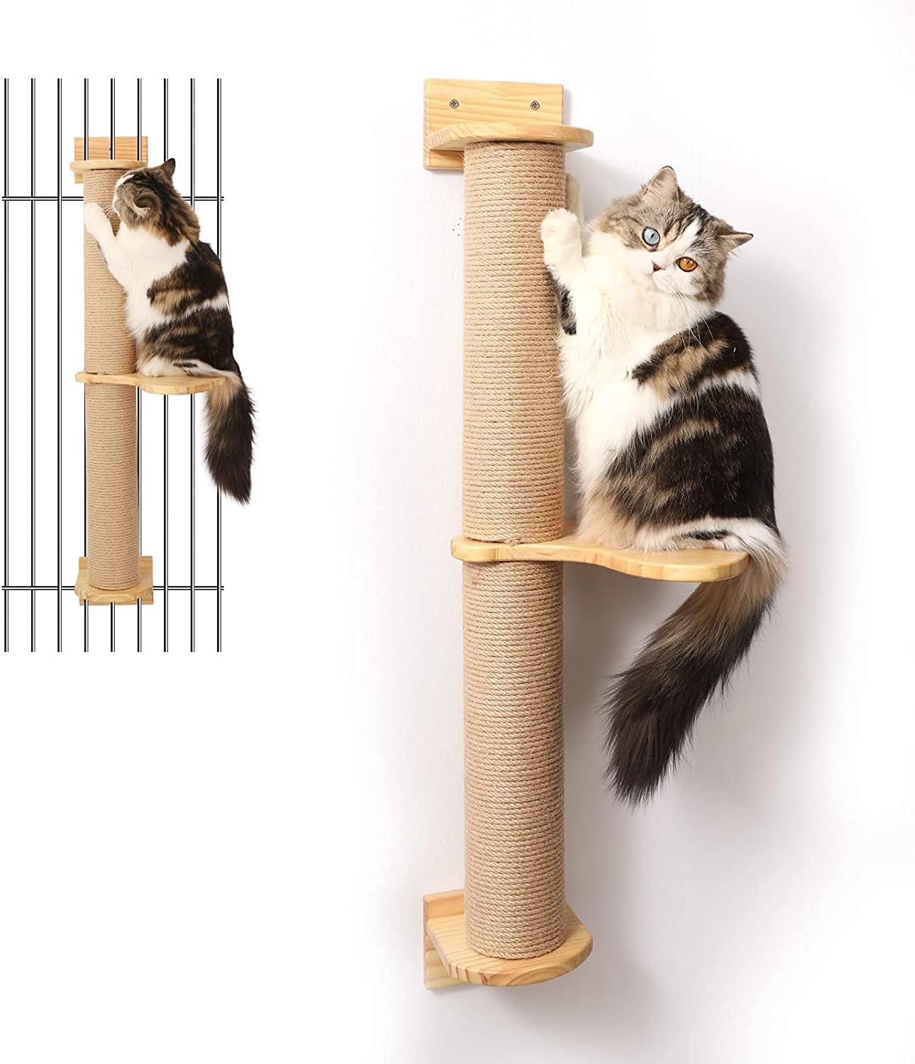 FUKUMARU Cat Activity Tree with Scratching Posts and Hammock