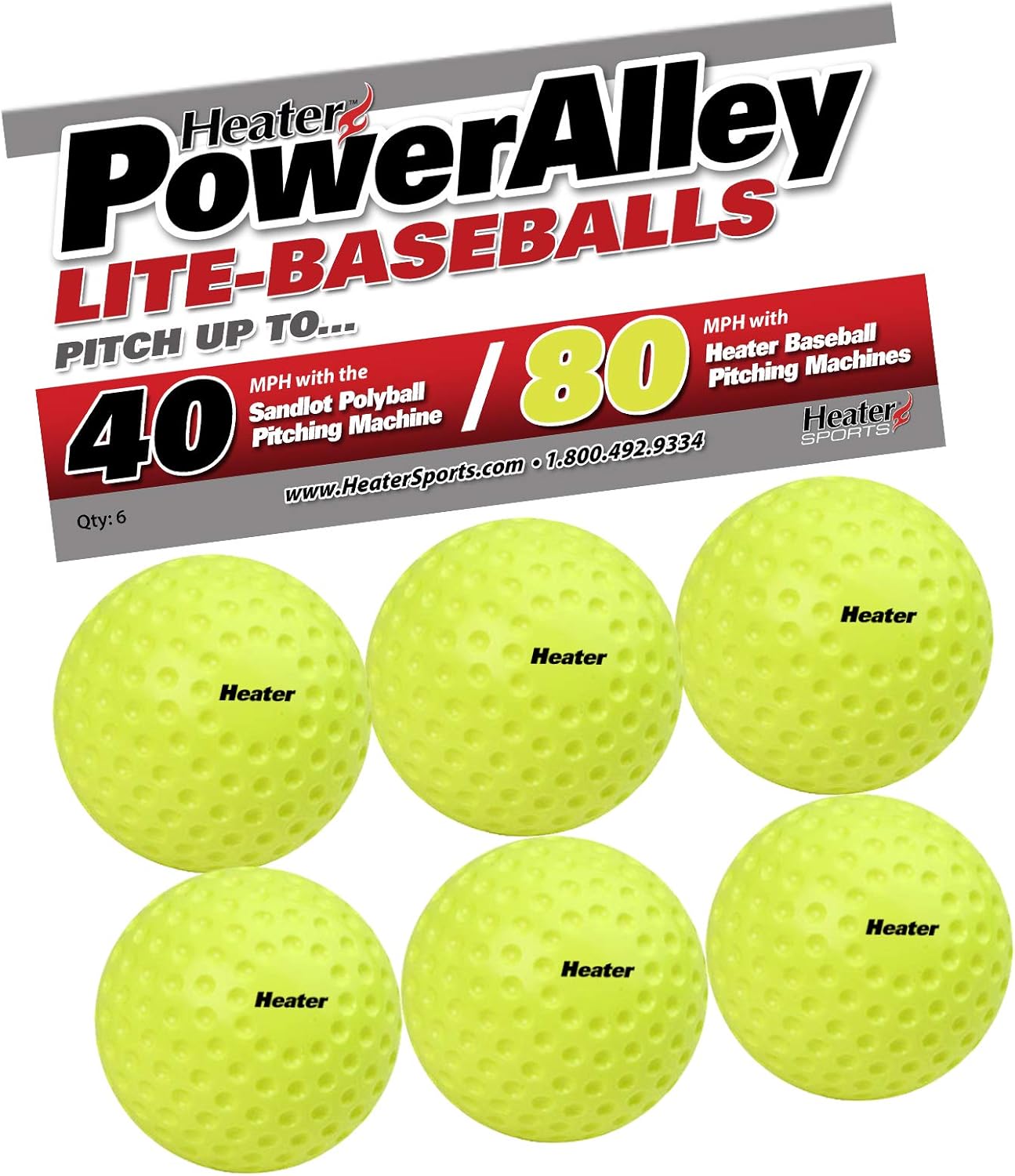 Precision Foam Softballs for Batting Practice - 6 Pack