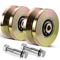 4 in Heavy Duty Sliding Gate Rollers V Groove Wheels - 3000 lb