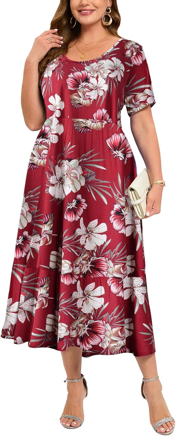LARACE Plus Size Dresses for Women Casual Summer Maxi Style