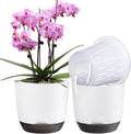 Orchid Pots with Holes 2 Pack - Double-Layer Self Watering