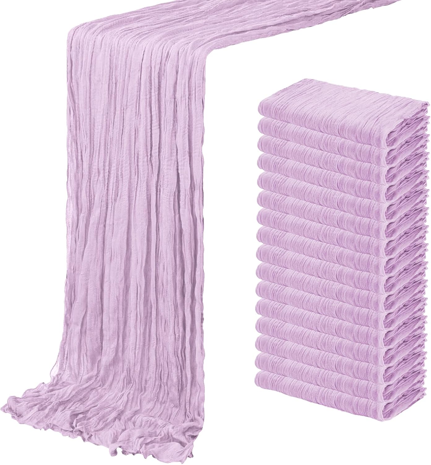 16 Pack Lavender Cheesecloth Table Runner for Elegant Events
