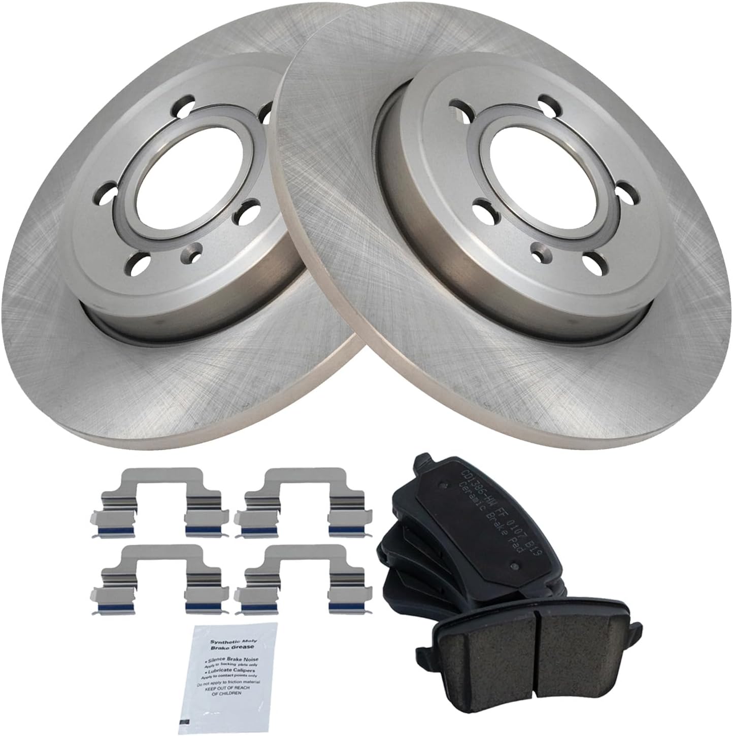 TRQ Rear Brake Pad & Rotor Kit for 2009 Audi A4 Quattro