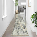 Lahome Modern Abstract Runner Rug 2x8 - Grey Hallway Runner