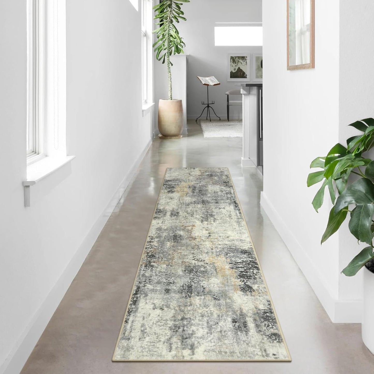 Lahome Modern Abstract Runner Rug - Stylish 2ft x 8ft Indoor Rug