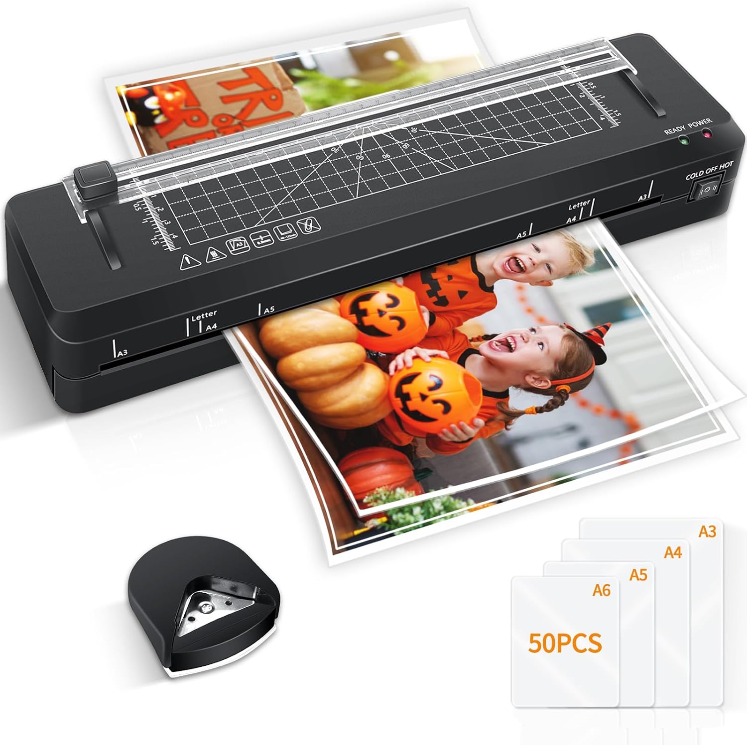 Raycial A3 Laminator - Fast Warm-up, 50 Pouches, Paper Cutter!
