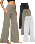 1/3 Pack Wide Leg Yoga Pants for Women - Comfy High-Rise Lounge