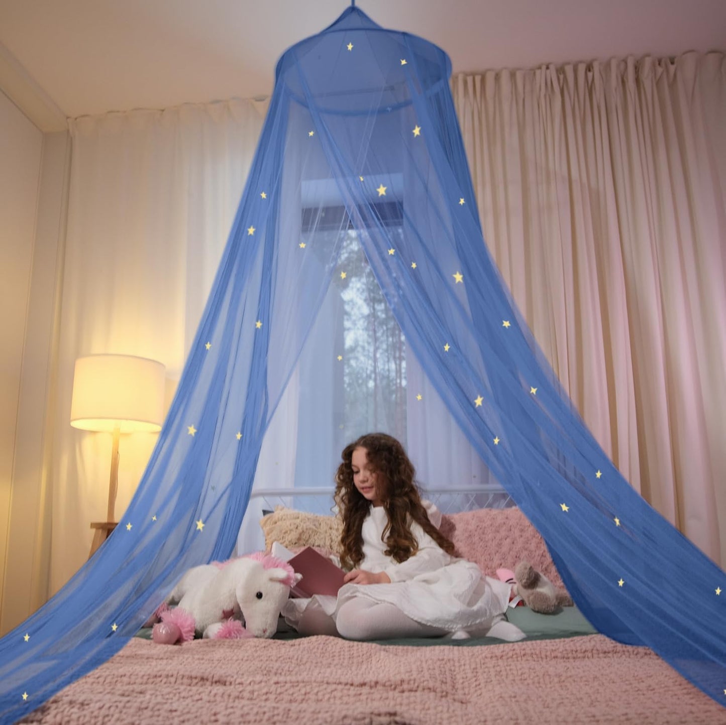 Glow Stars Canopy Bed Net for Kids & Babies