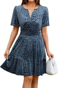 Simplee Women's Velvet Short Sleeve Cocktail Dress - Flattering VNeck