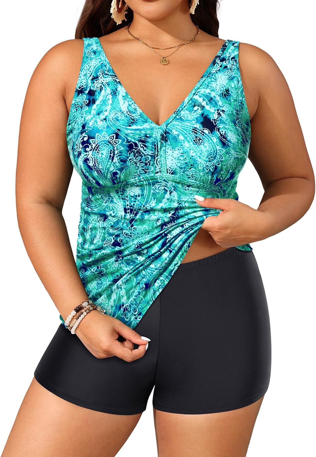 Yonique Womens Plus Size Swimsuits with Shorts for Comfort