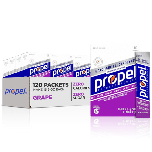 Propel Electrolyte Enhanced Water Drink Mix Powder Packets, Grape