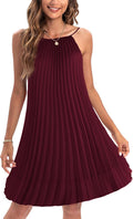 Women's Spaghetti Strap Pleated Dress by Ellames for Warm Days