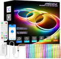 MIWISE RGB Smart IC COB LED Strip Light, 20ft Color Chasing
