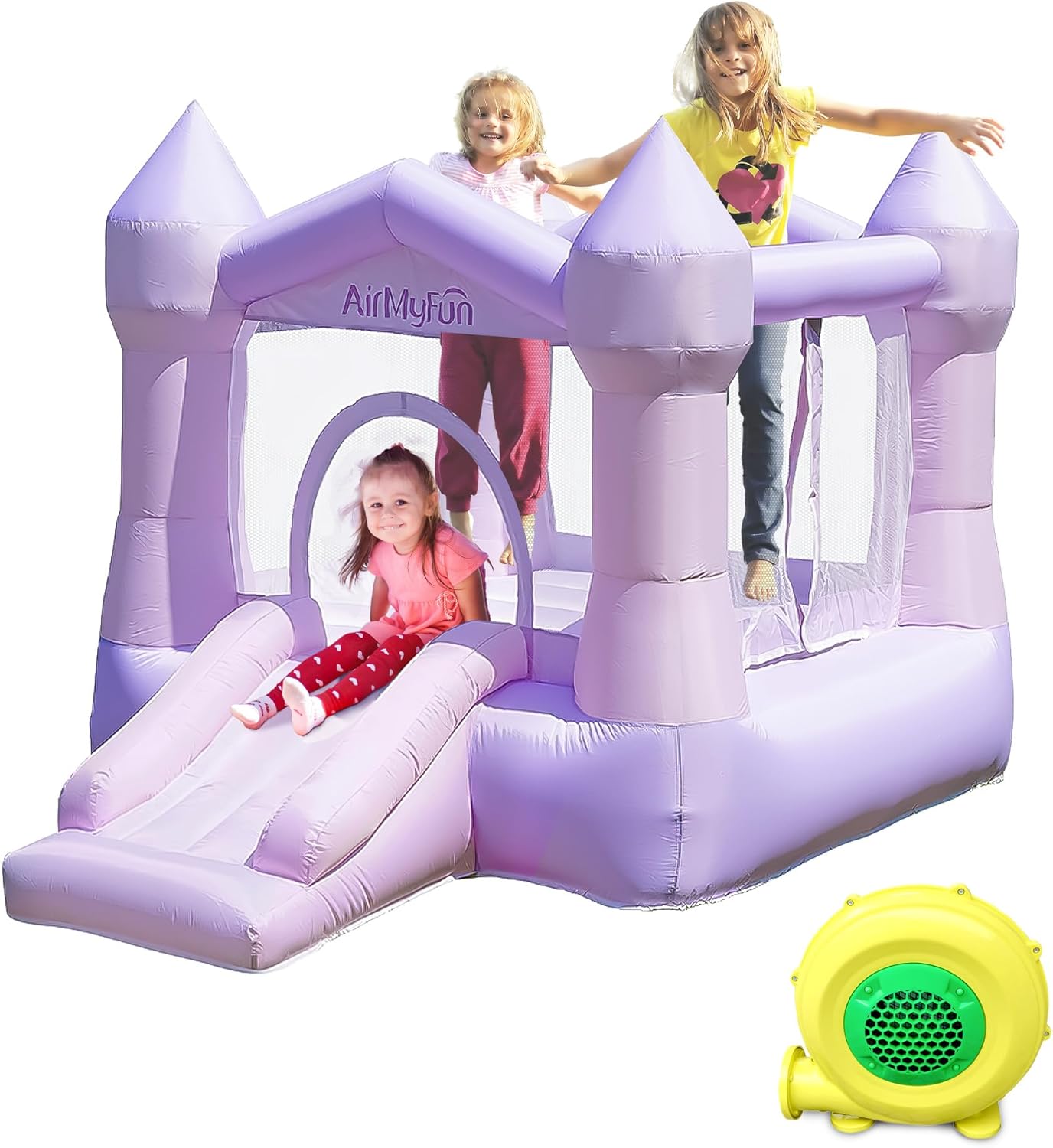 AirMyFun Bounce House with Blower - Dreamy Pink Castle Fun