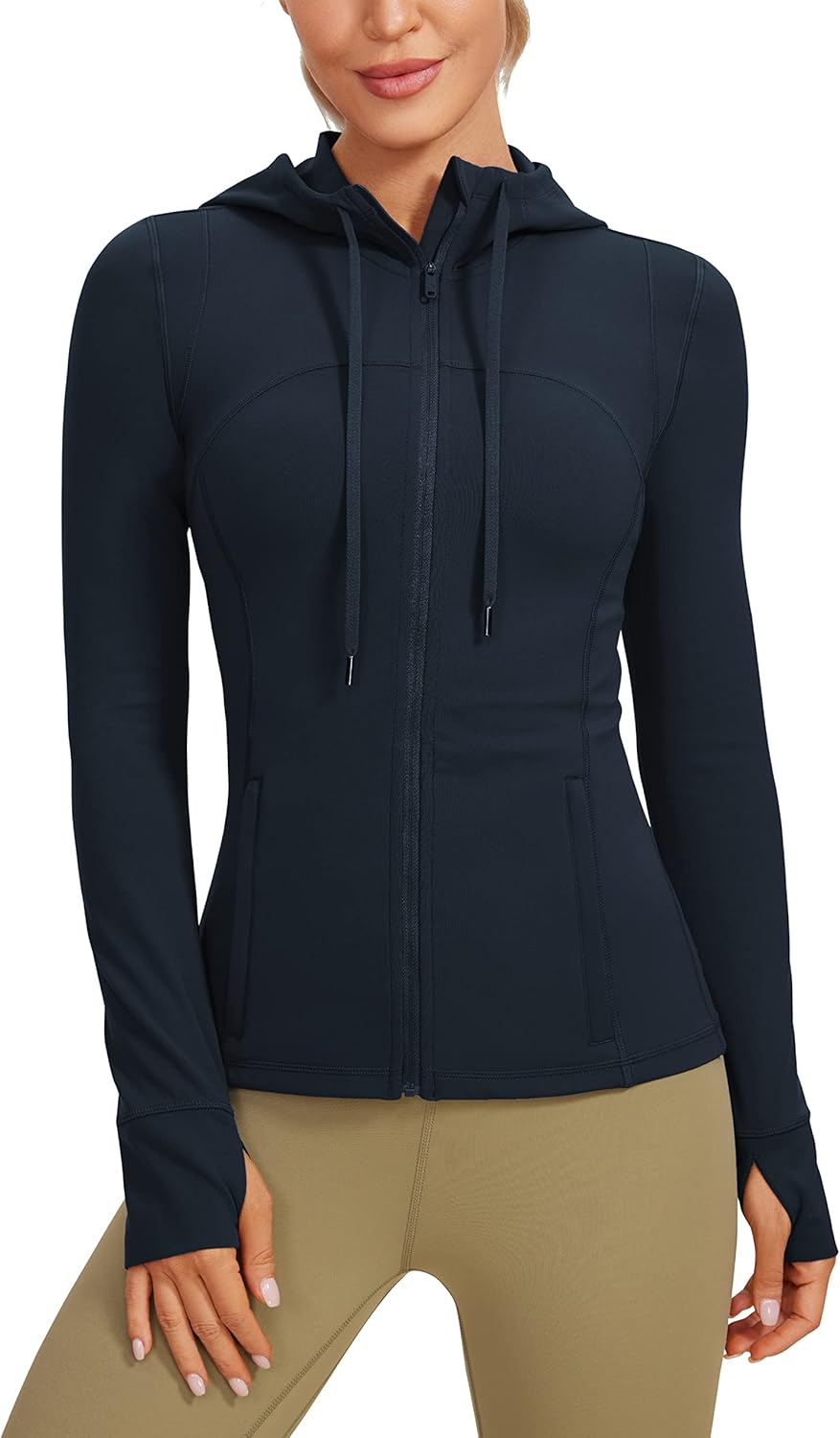 CRZ YOGA Butterluxe Womens Hooded Workout Jacket for Comfort