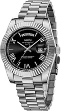NIBOSI Men Analog Quartz Stainless Steel Watch - Classic Day-Date