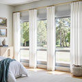 jinchan Linen Curtains 50W x 84L in Off White - Soft Semi Sheer