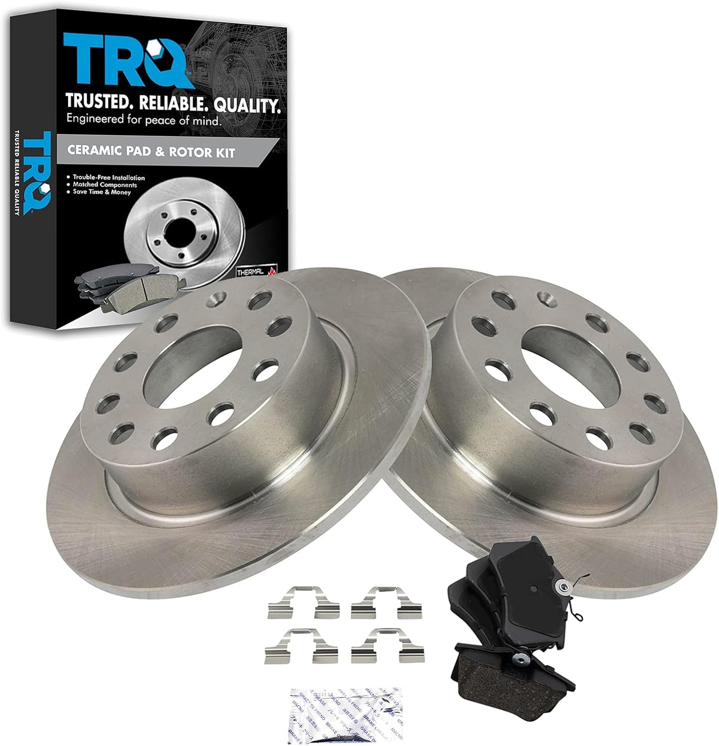 TRQ Rear Brake Pad & Rotor Kit for Audi A3 and VW Models