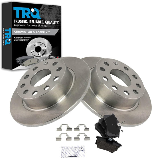 TRQ Rear Brake Pad & Rotor Kit for Audi A3 and VW Models