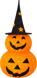 FUNPENY 3ft Halloween Collapsible Pumpkin Decoration - Pre-Lit