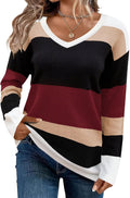 V Neck Womens Pullover Sweater - Lightweight Cozy Knit