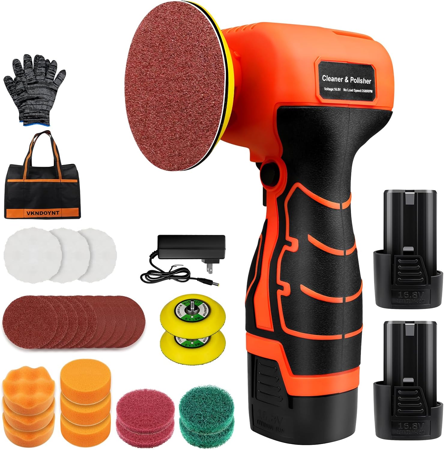 Cordless Sander with 2 Batteries for Polishing and Cleaning