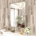 22x30 in Silver Bathroom Mirror Brushed Metal Frame - Durable Vanity