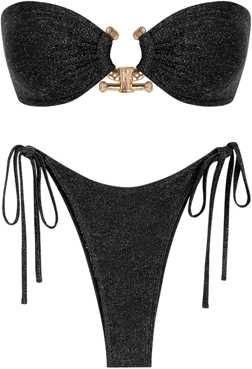 ZAFUL Metal Ring Bandeau Bikini Set for Stylish Beach Days