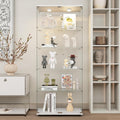 Glass Display Cabinet with Lights, 5-Shelf Double Door - Stylish