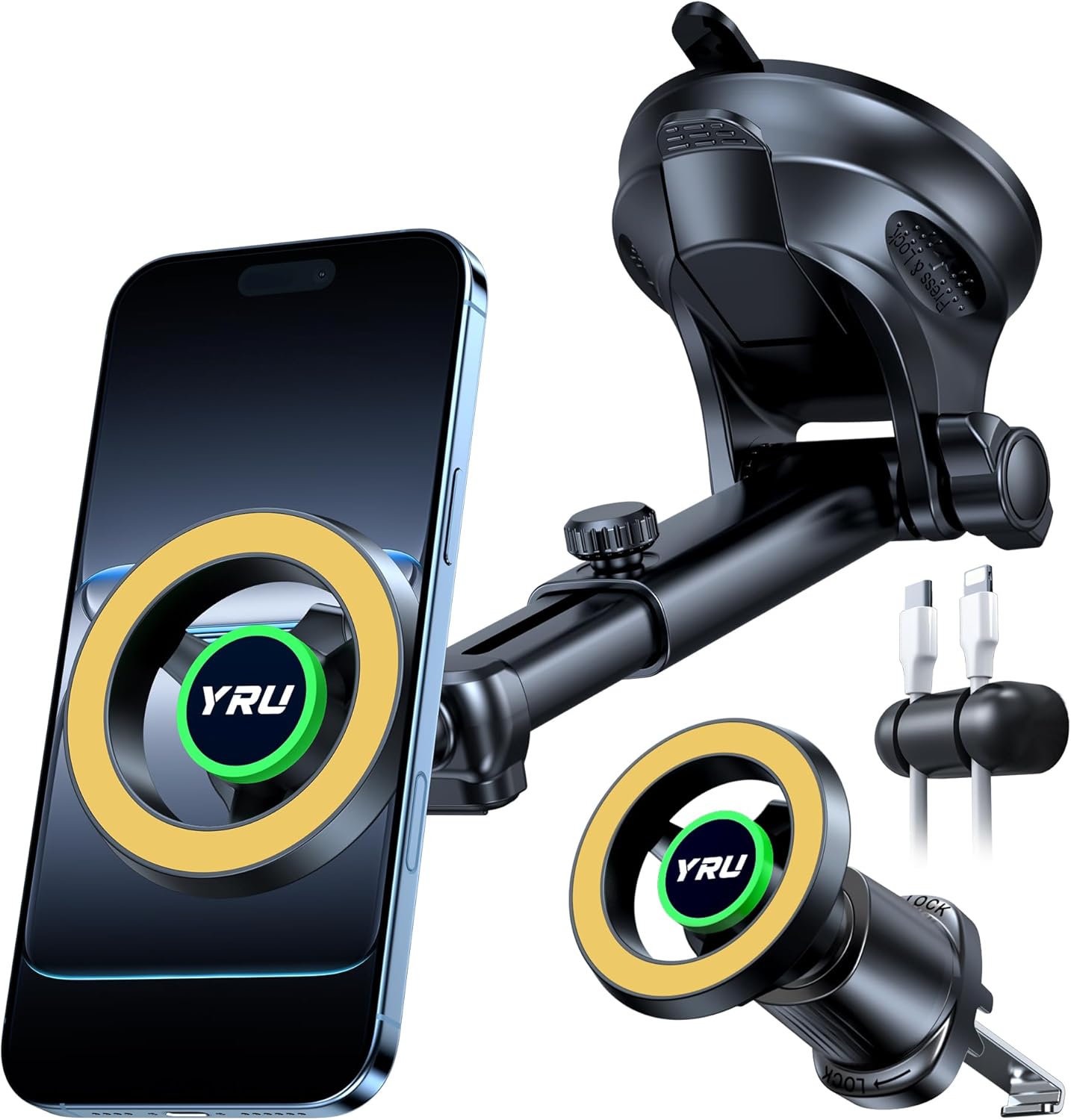2025 Military-Grade Magsafe Car Mount with 90LBS Suction Power