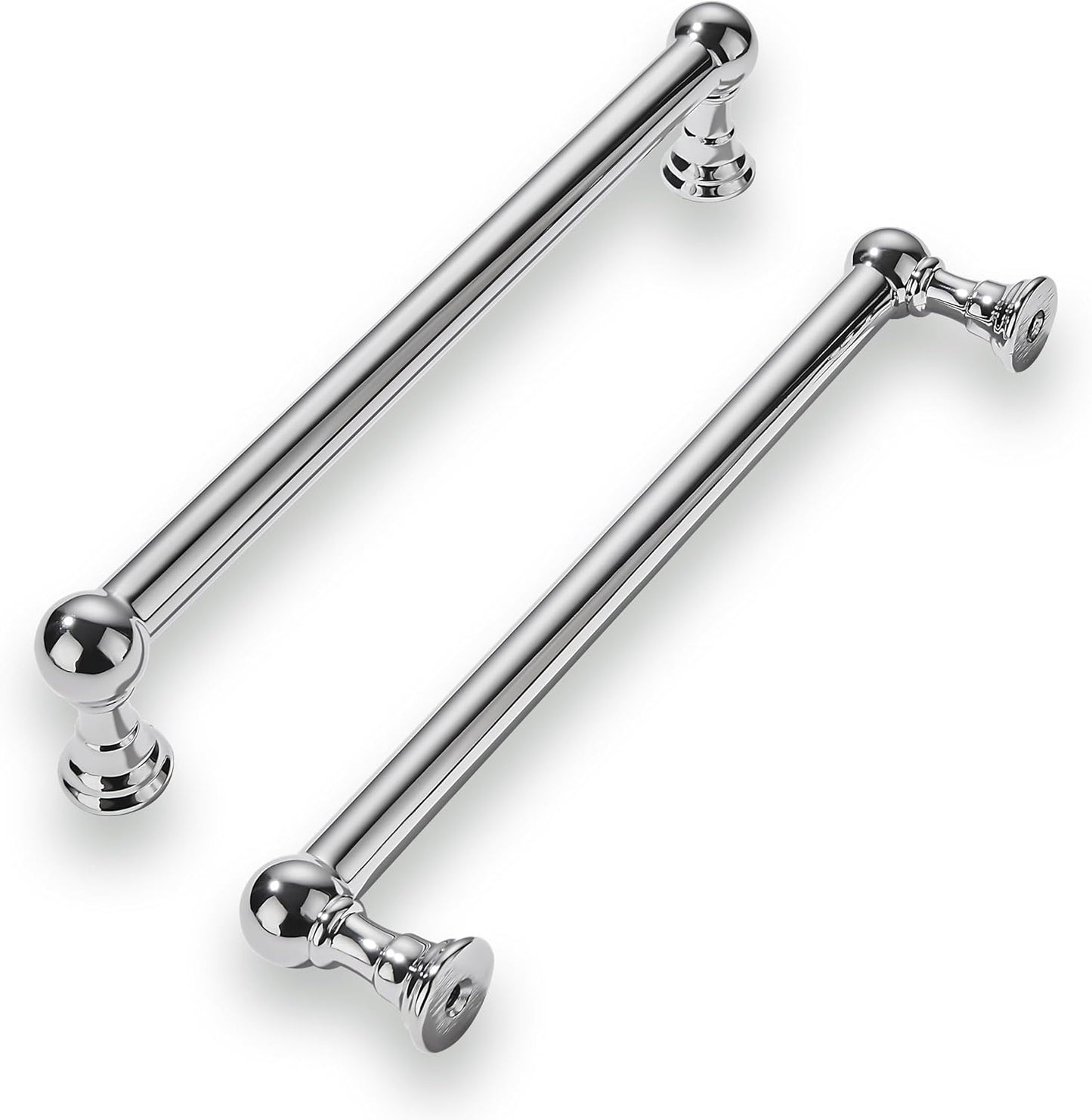 Polished Chrome Cabinet Pulls - Heavy Duty 10 Pack for Kitchens