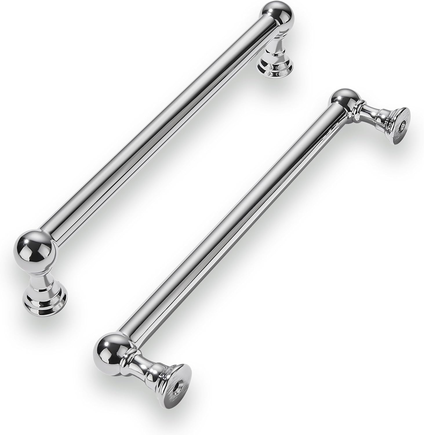 Polished Chrome Cabinet Pulls - Heavy Duty 10 Pack for Kitchens