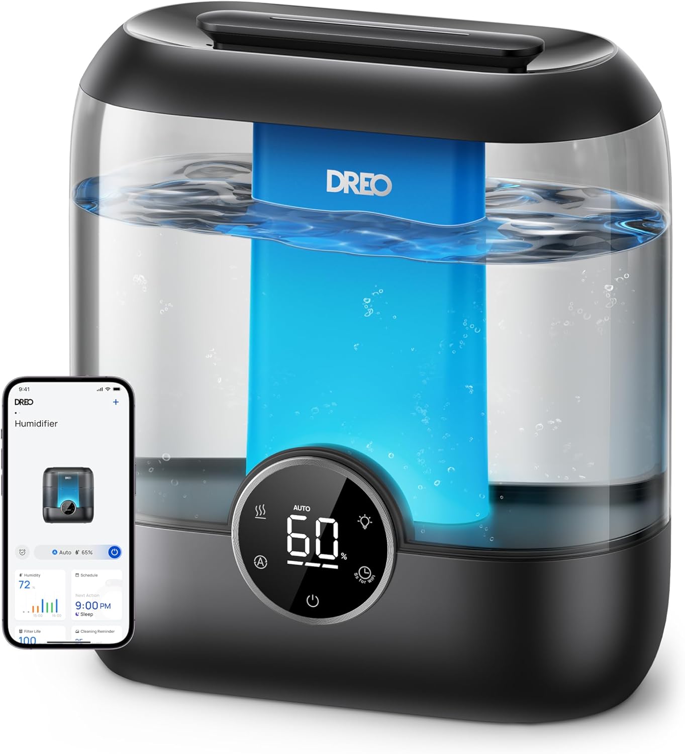 Dreo Smart Humidifiers for Bedroom with 6L Tank and Quiet Mist