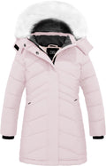 Girls' Insulated Long Quilted Puffer Coat - Warm Hooded Parka