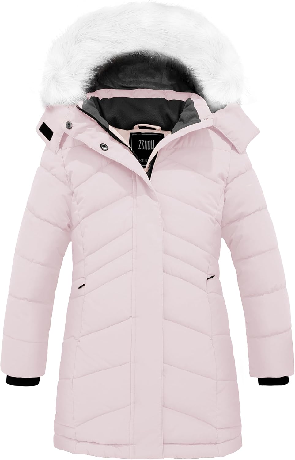ZSHOW Girls' Winter Coat Insulated Long Quilted Puffer Jacket