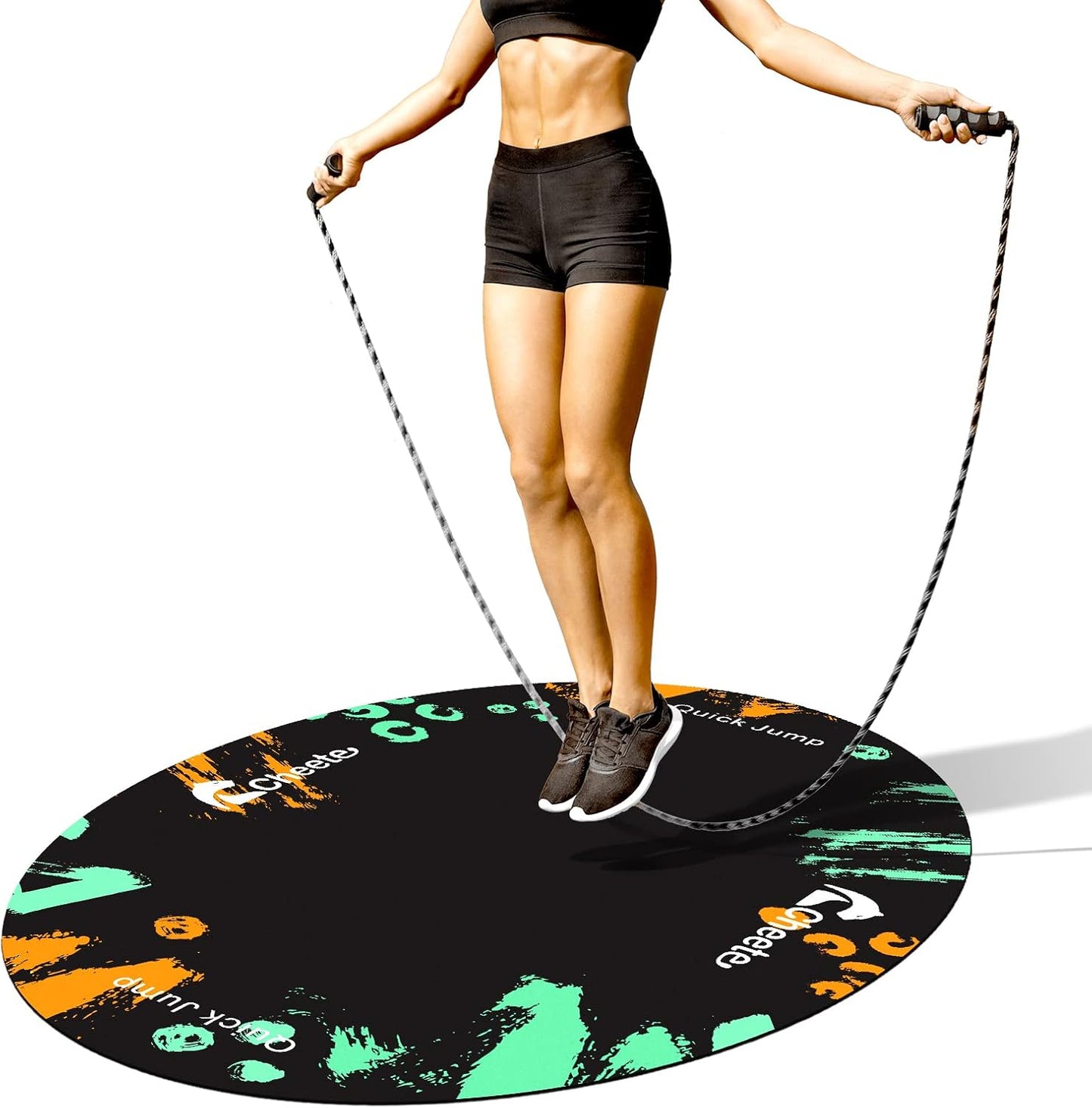 Jump Rope Mat Large Rubber Exercise Mat for Home Gym Use